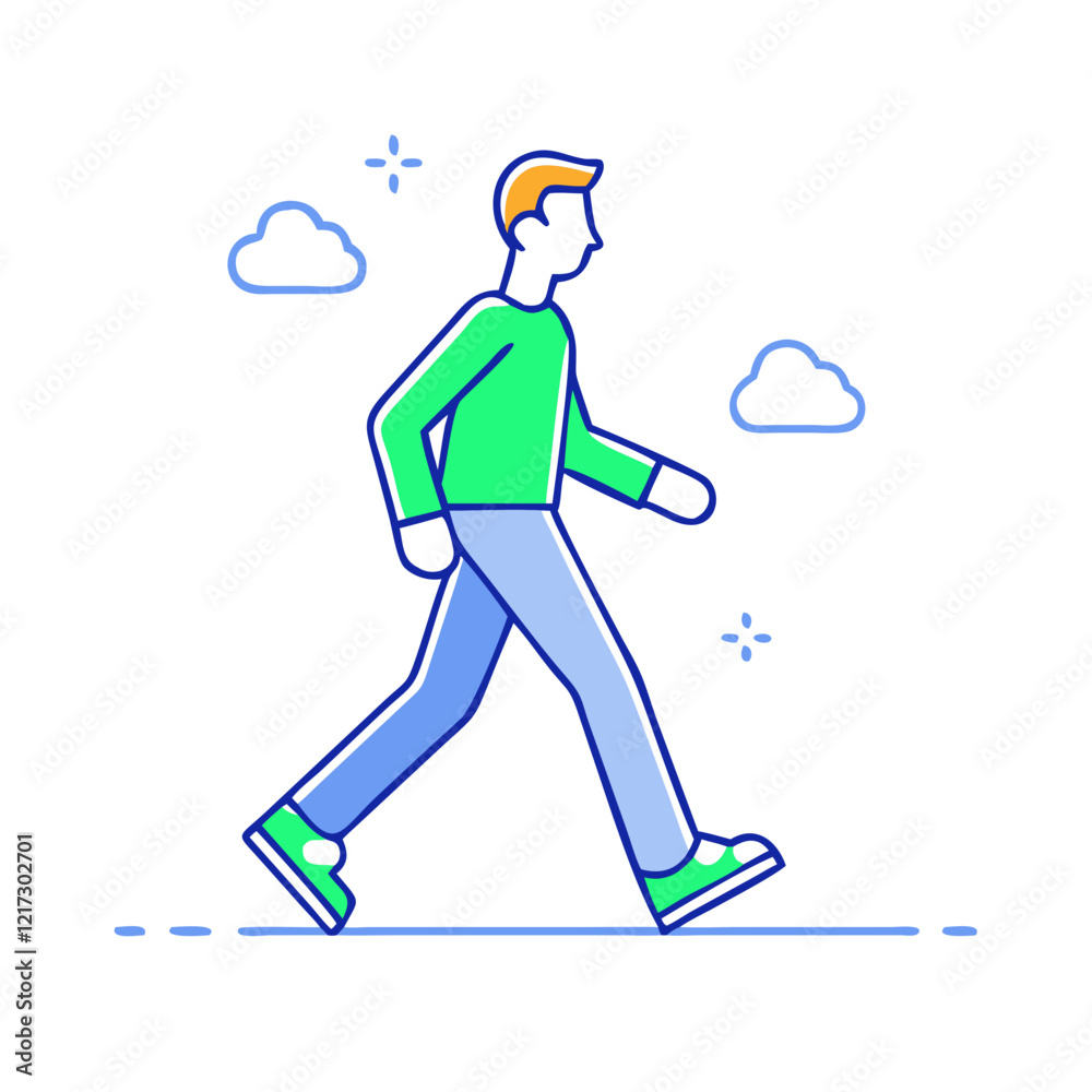 Obraz premium walking icon, walking vector illustration-simple illustration of walking, perfect for walking logos and icons
