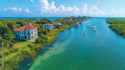 On Florida's southeastern coast lies Jupiter, where visitors can admire the red 1860 Jupiter Inlet Lighthouse situated on a hill, which gives panoramic views of the Loxahatchee River. The area also photo