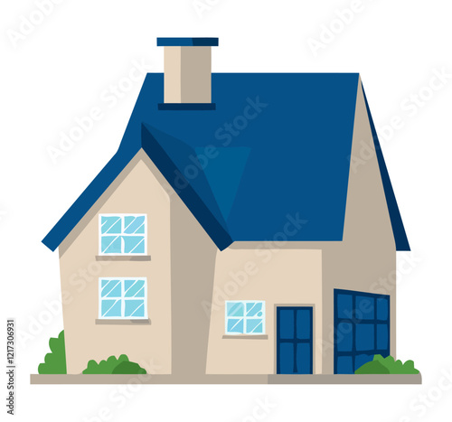 Charming Suburban Home with Blue Roof