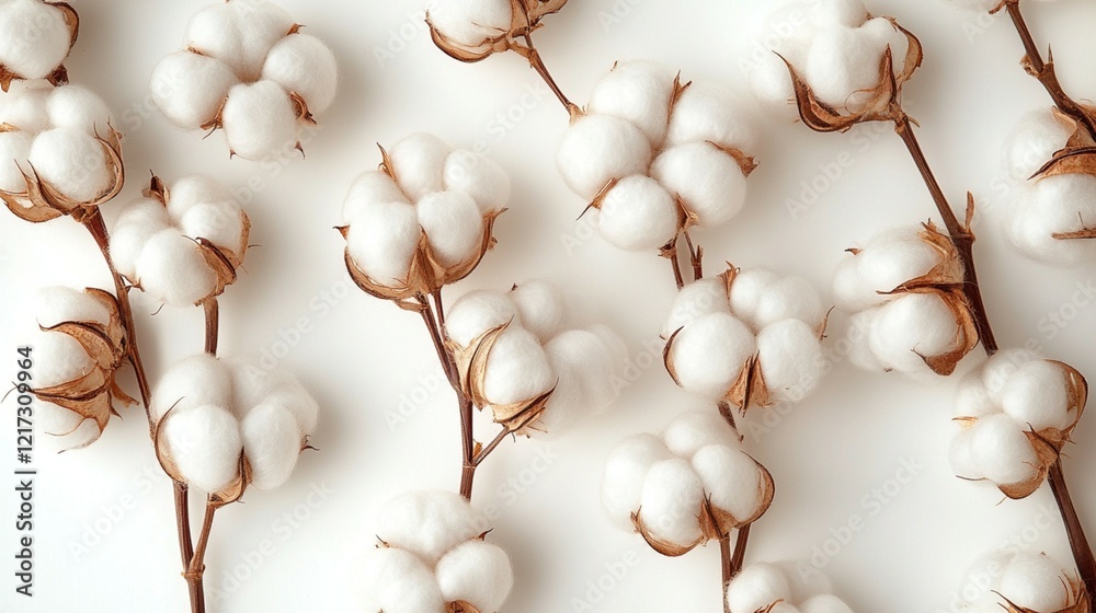 Cotton on Solid Background Cotton on Solid Background