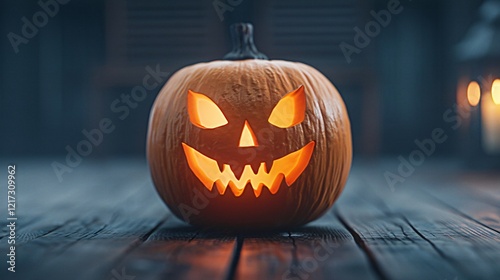 spooky jack-o-lantern decoration for halloween celebrations photo