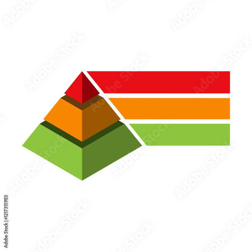 Vector pyramid up arrows infographic, diagram chart, triangle graph presentation. Business timeline template concept with 3 parts
