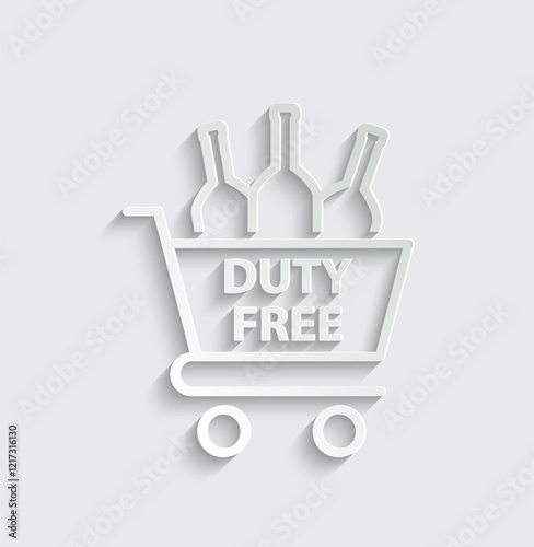 Duty free vector icon bag icon 