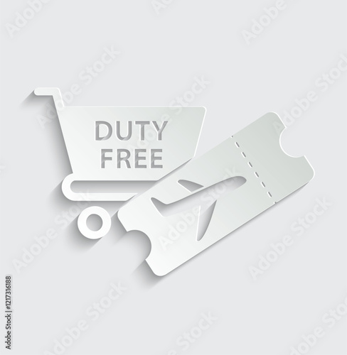 Duty free vector icon bag icon 