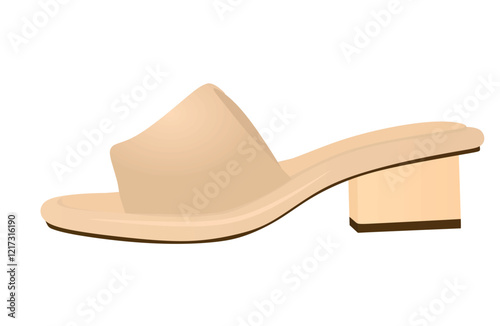 Brown  woman sandal. vector illustration