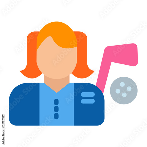 Golf Player Female Icon Style