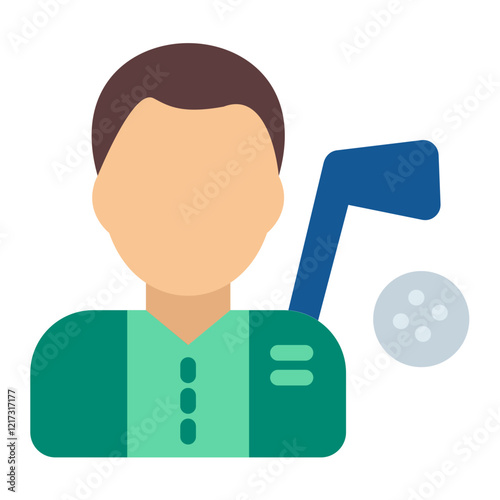 Golf Player Male Icon Style