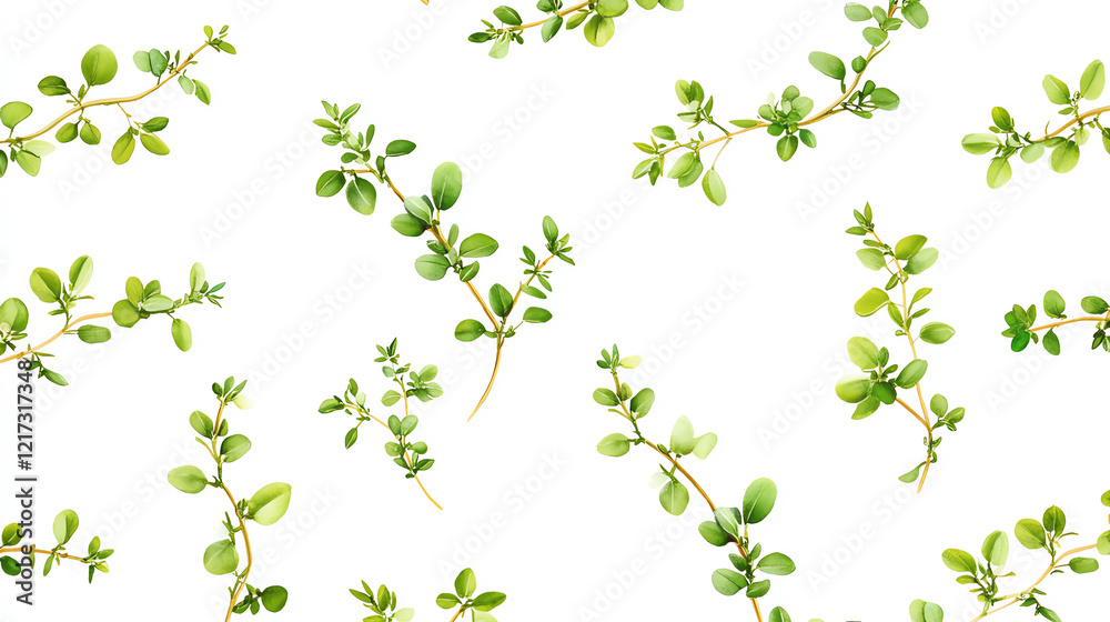 A seamless pattern featuring vibrant green branches and leaves on a white background, perfect for nature-themed designs. A seamless pattern featuring vibrant green branches and leaves on a white background, perfect for nature-themed designs.