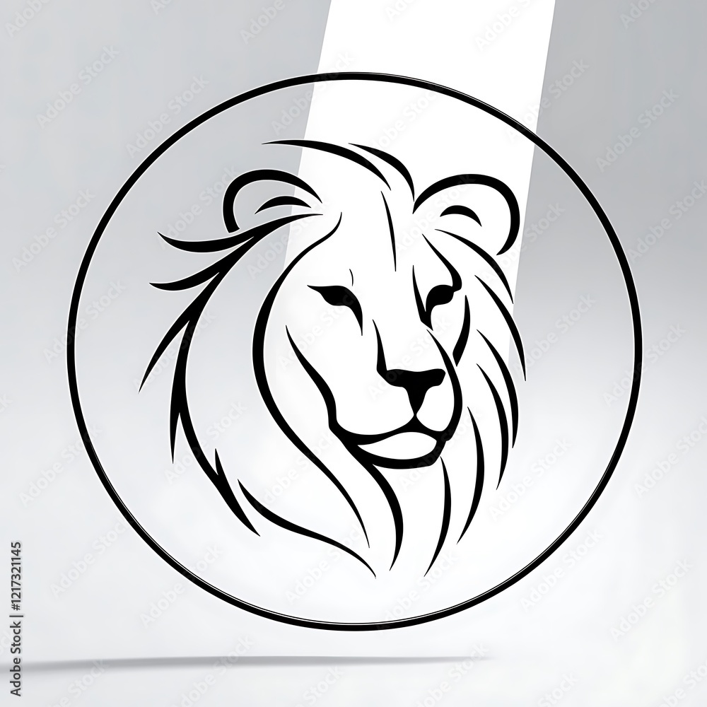 Fototapeta premium minimalist lion logo illustration