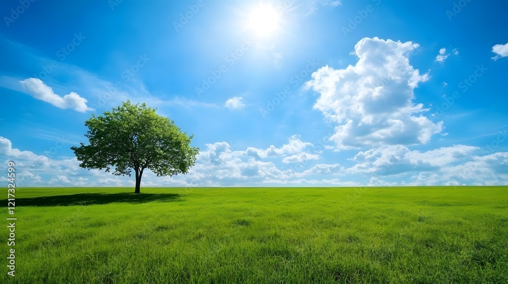 Obraz premium Majestic waterfall cascading into serene pool surrounded by lush greenery in tropical paradise