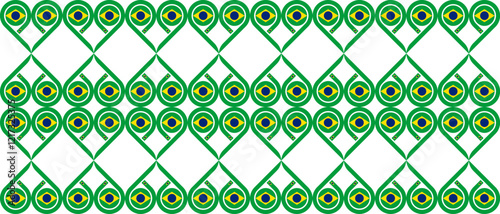 heart pattern of brazil flag. vector illustration