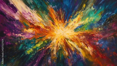 Wallpaper Mural Vibrant explosion of color in abstract art painting. Torontodigital.ca