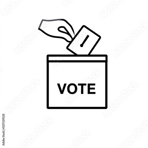 Voting ballot box icon isolated on a  white background. Vector illustration.