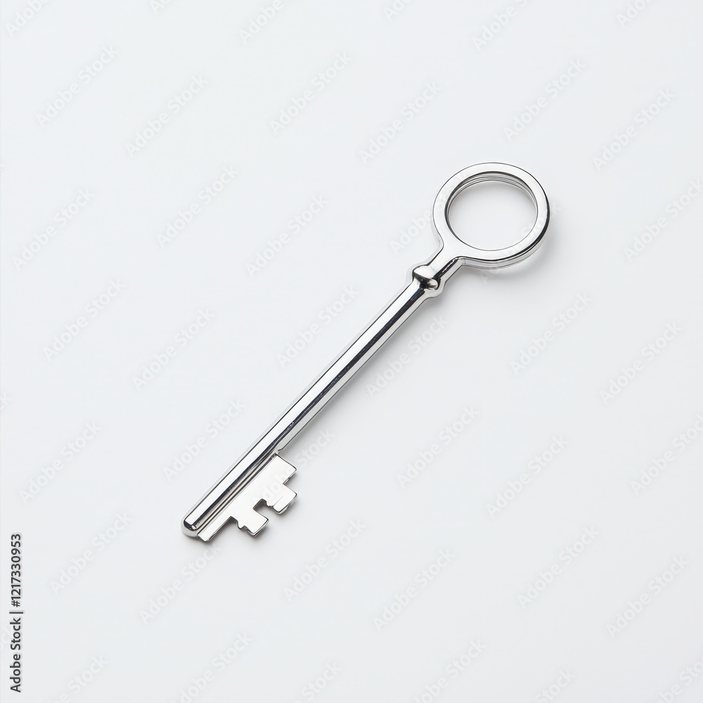 Drill chuck key placed on a white surface with no shadows for clear visibility and detail Drill chuck key placed on a white surface with no shadows for clear visibility and detail