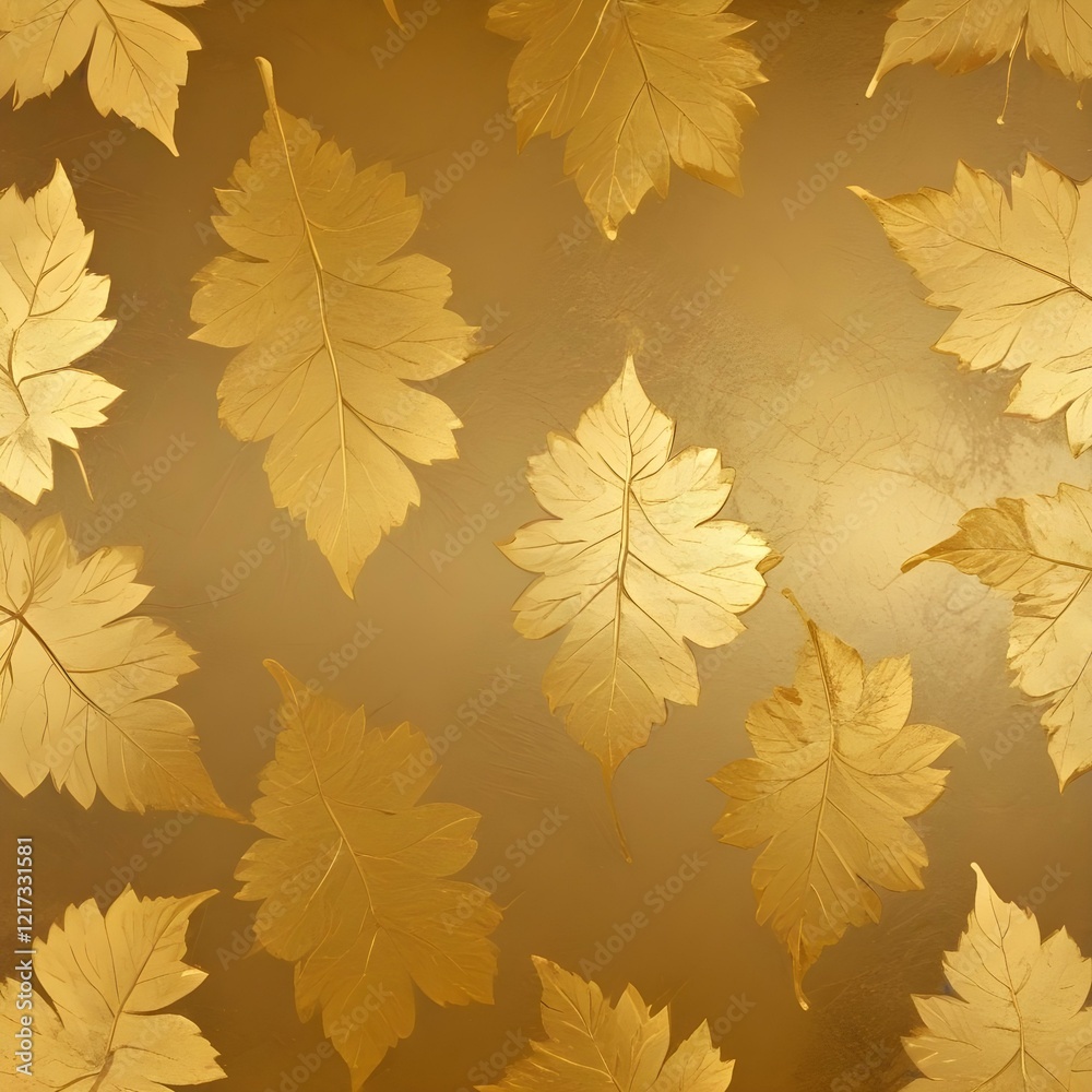 Fototapeta premium Textured gold leaf background with glossy effects 
