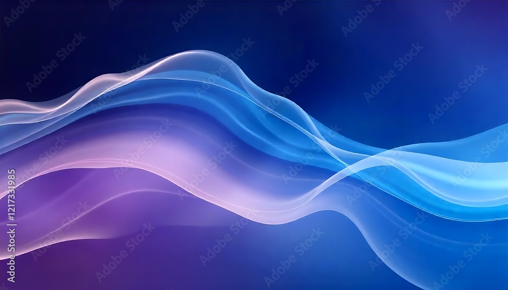 Abstract wavy lines in shades of blue and purple create a smooth flow like a digital ocean wave Abstract wavy lines in shades of blue and purple create a smooth flow like a digital ocean wave