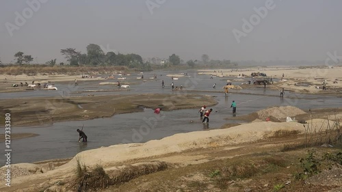 Tetulia, Bangladesh-January 24, 2025 Stone Extraction and stone crushing plant in Bangladesh A Complete Journey from River to Ready Product series video  photo