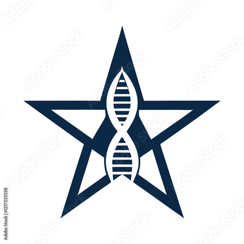 Science and Innovation DNA Star Logo Vector Design. photo