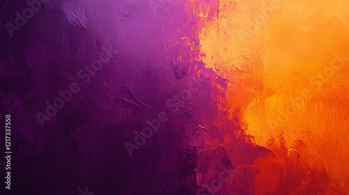 Wallpaper Mural A vibrant abstract painting blending deep purple and bright orange hues. Torontodigital.ca