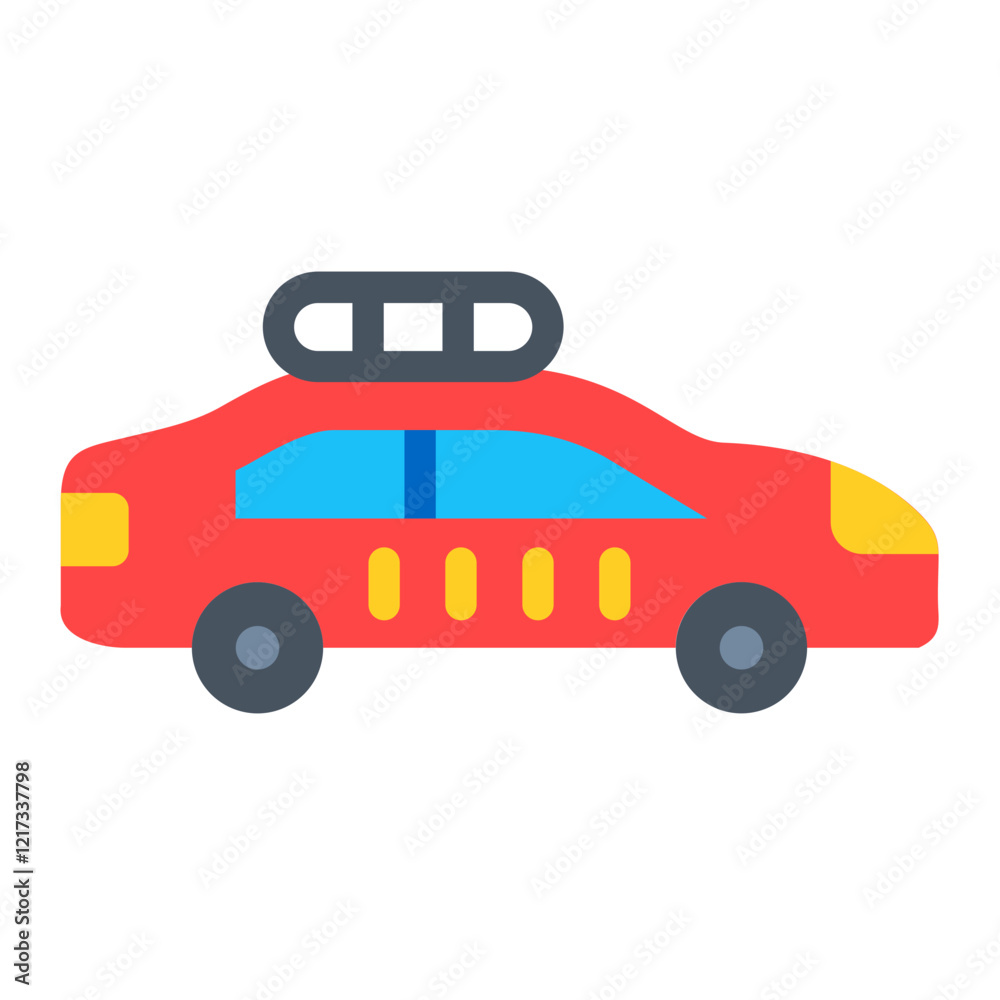 Fototapeta premium Police Car Icon Style