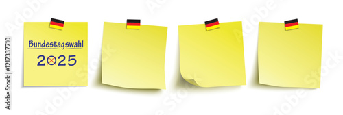 Gelbe Klebezettel Bundestagswahl 2025