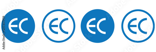 CE symbol collection. CE icon mark vector. Certification mark set. CE sign isolated on white background