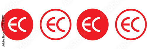 CE symbol collection. CE icon mark vector. Certification mark set. CE sign isolated on white background