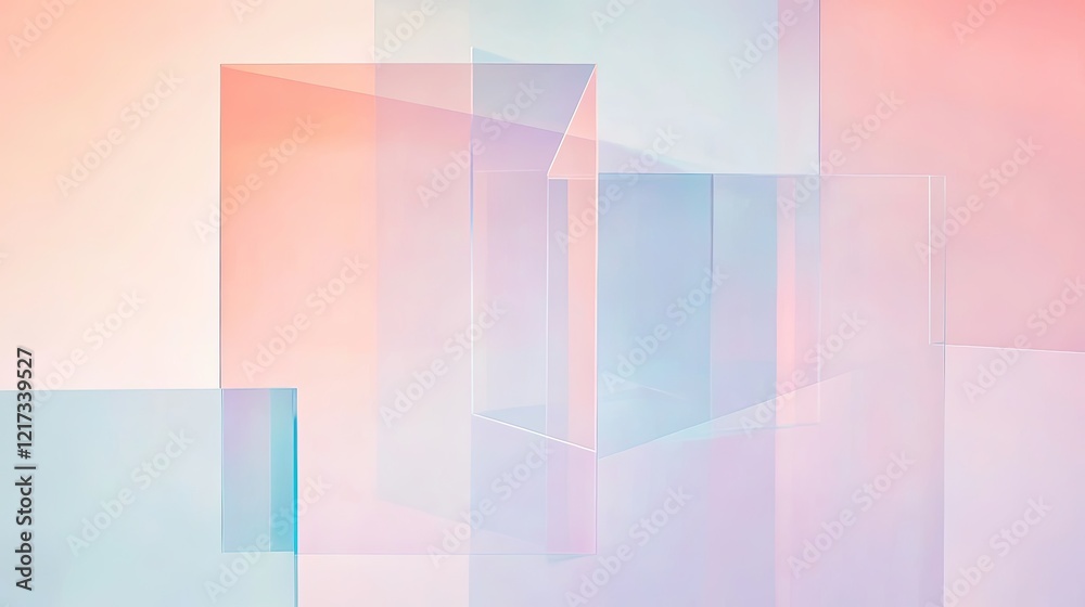 series of overlapping transparent geometric shapes in soft pastel color palette series of overlapping transparent geometric shapes in soft pastel color palette