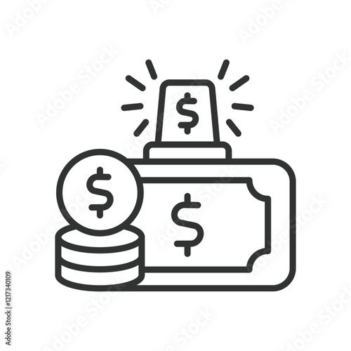 Emergency fund, icon in line design. Emergency fund, savings, financial emergency, rainy day fund, savings goal on white background vector. Emergency fund editable stroke icon