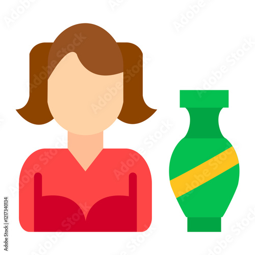 Antiquarian Woman Icon Style