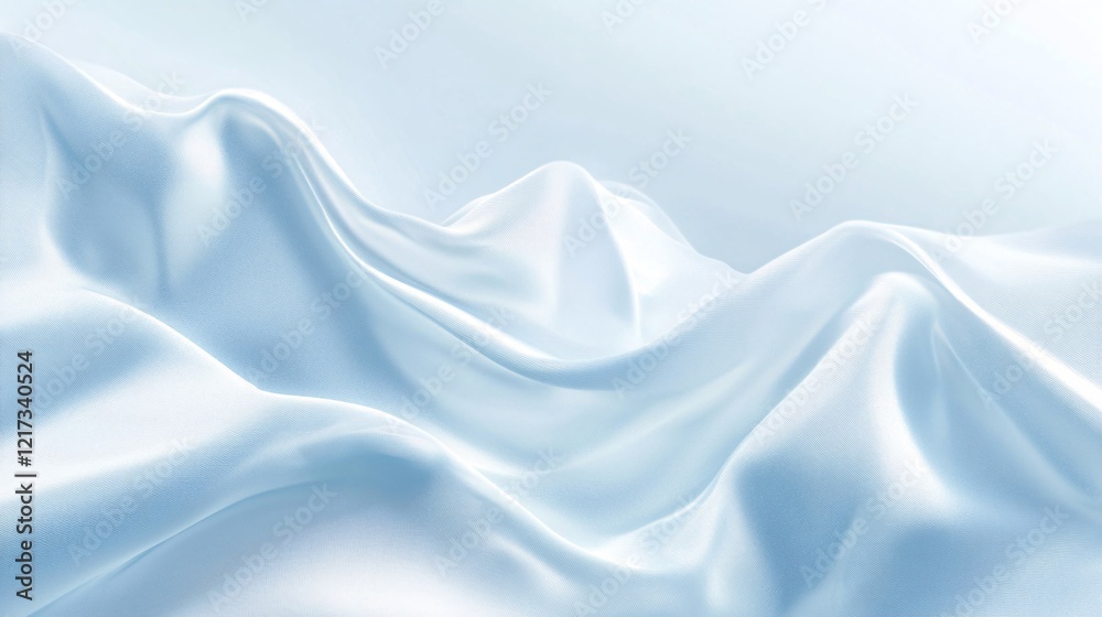 Obraz premium Soft white fabric draping in gentle waves, creating an ethereal and calming visual effect.