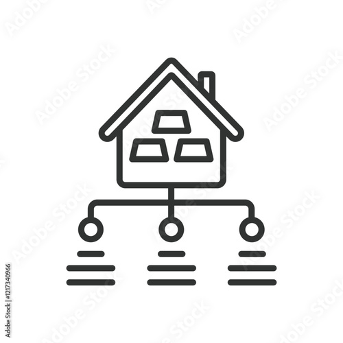 Asset allocation, icon in line design. Asset allocation, investment, portfolio, diversification, finance, capital, stocks on white background vector. Asset allocation editable stroke icon