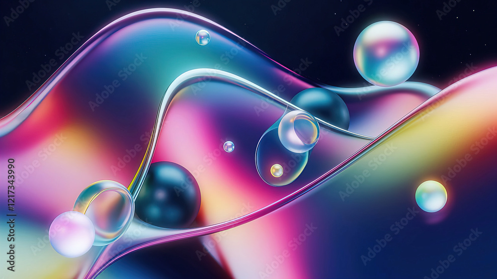 Abstract iridescent futuristic background design, 3d render Abstract iridescent futuristic background design, 3d render