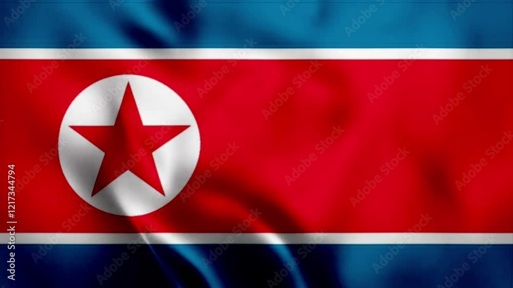 North korea wavin flag