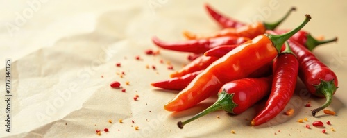 Chiltepin seeds scattered on a paper background, nature, seed, chiltepin photo