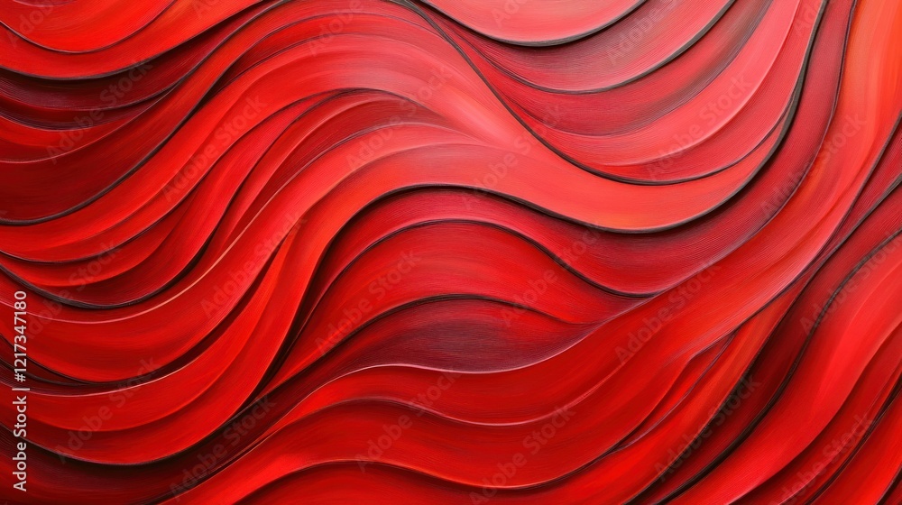 Obraz premium Abstract red wave pattern background.