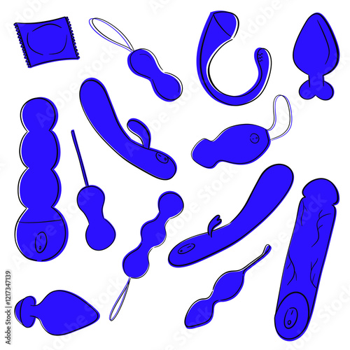  elements on a transparent background related to self-gratification