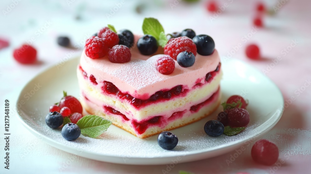 heart shaped pancakes with berries, Generative Ai, heart shaped pancakes with berries, Generative Ai,