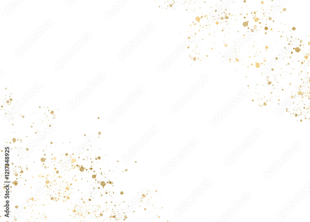 Golden glitter shiny particles, glow, golden splatter. Festive gold sparkle placer frame Golden glitter shiny particles, glow, golden splatter. Festive gold sparkle placer frame
