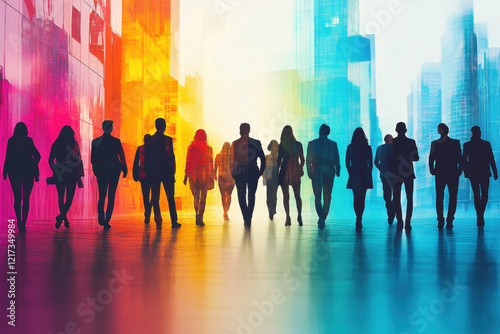 Conceptual image displaying diversity and an inclusive future for everyone with people and vibrant colours as the main theme