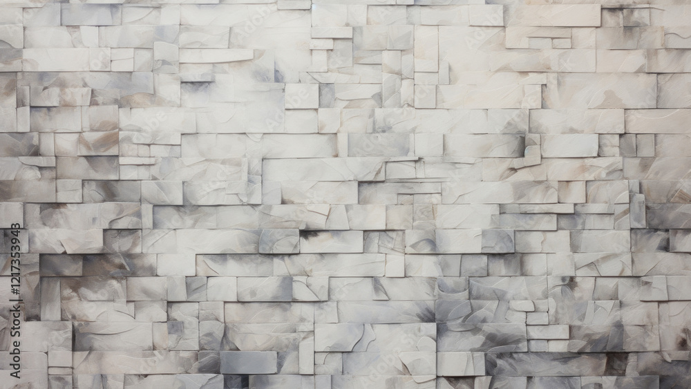 Fototapeta premium Stone cladding tiles creating a textured wall, ideal for backgrounds and architectural design projects