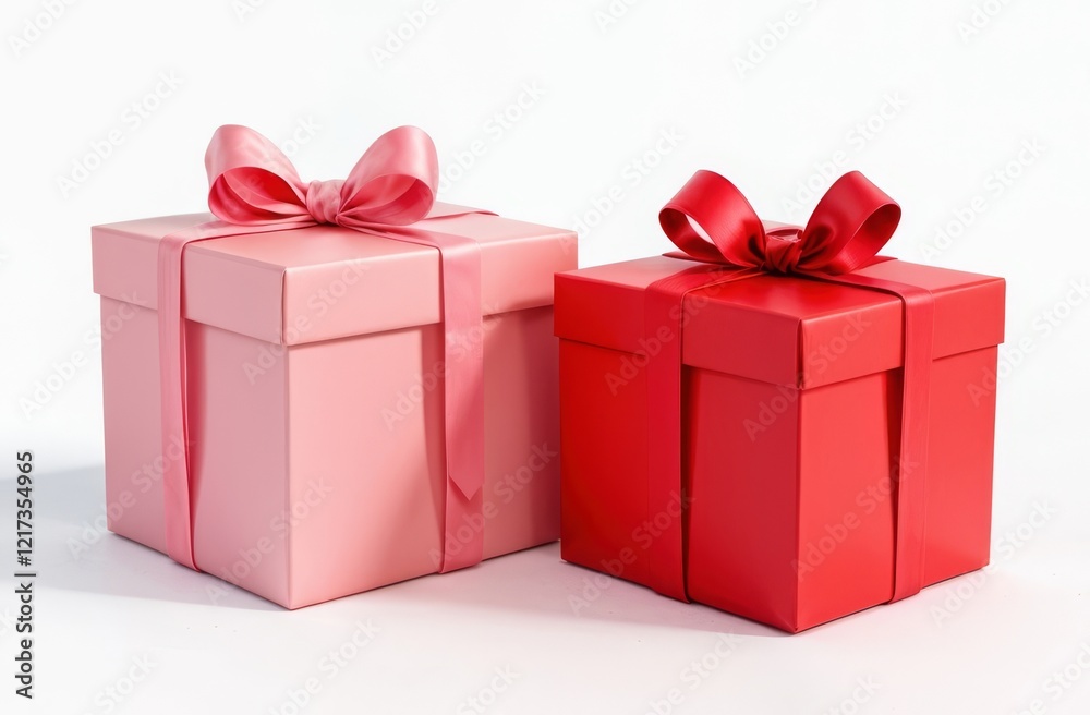 Obraz premium Elegant and Beautiful Red Gift Boxes with Bows Perfect for All Your Celebrations and Events