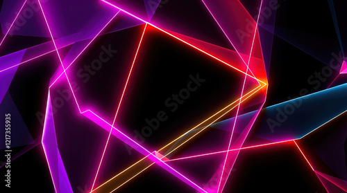 Abstract digital illustration, glowing bioluminescent lines, dark background, vibrant colors, dynamic composition, sense of movement and energy