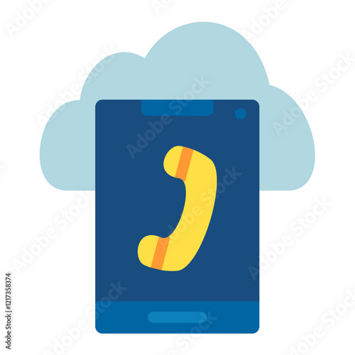 Cloud call Icon Style