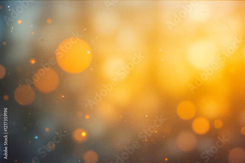 A soft, warm film texture with gentle orange and gold light leaks, overlaid with fine scratches and subtle speckles of dust. Add a slightly blurred vignette effect to enhance the analog feel.