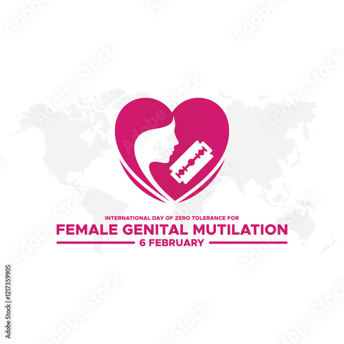International Day of Zero Tolerance for Female Genital Mutilation (FGM) is observed every year on February 6, Vector illustration