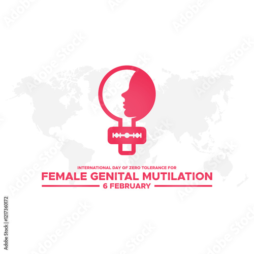 International Day of Zero Tolerance for Female Genital Mutilation (FGM) is observed every year on February 6, Vector illustration