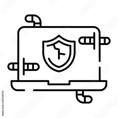 Computer infected icon