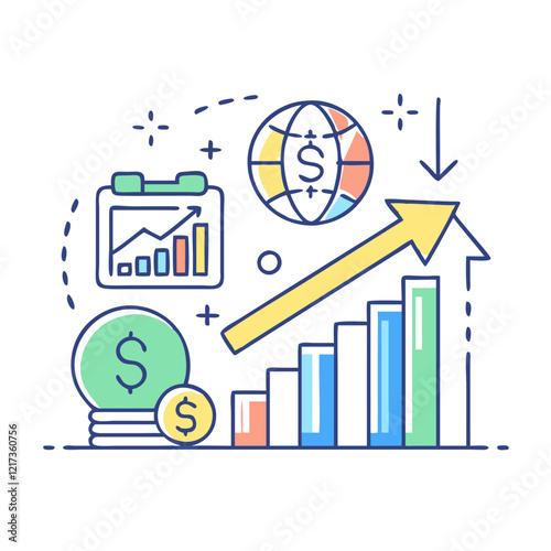 economic growth projections icon, economic growth projections vector illustration-simple illustration of economic growth projections, perfect for economic growth projections logos and icons