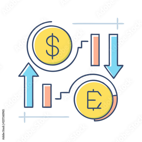 exchange rate fluctuations icon, exchange rate fluctuations vector illustration-simple illustration of exchange rate fluctuations, perfect for exchange rate fluctuations logos and icons